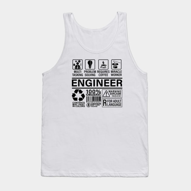 Multitasking Coffee Travel Lover Proud Geeky Engineer Tank Top by Wakzs3Arts